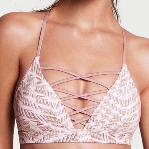 Victoria's Secret Lace-Up Sports Bra lightly padded- Size Small - Picture 3 of 6